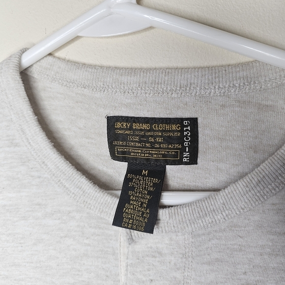 Lucky Brand Quarter Button Long Sleeved Shirt hethered Size Medium - Picture 6 of 6